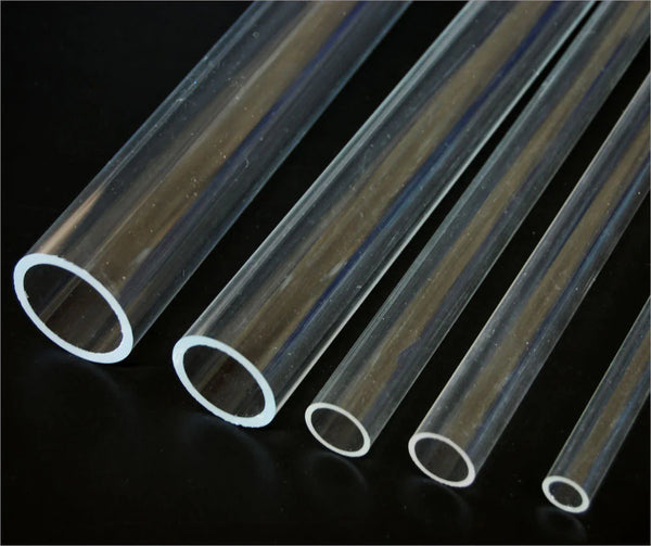 Poly Carbonate Tube .25" x .5" x 96" (6.4mm x 12.8mm x 2400mm) round Clear