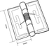 Hinge Spring Return Clear 45mm L x 22mm W