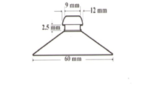 Suction Cup 60mm dia PVC with Metal Hook