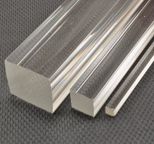 Rod Square 3/4" x 3/4" x6' (19mm x 19mm x 1830mm) Extruded Clear Acrylic
